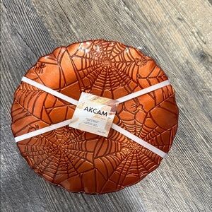 4 AKCAM Orange Spiderweb Plate